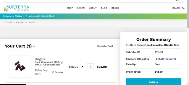 Surterra checkout page showing Surterra promo code box | Screenshot taken by SimplyCodes community member on Aug 18, 2022