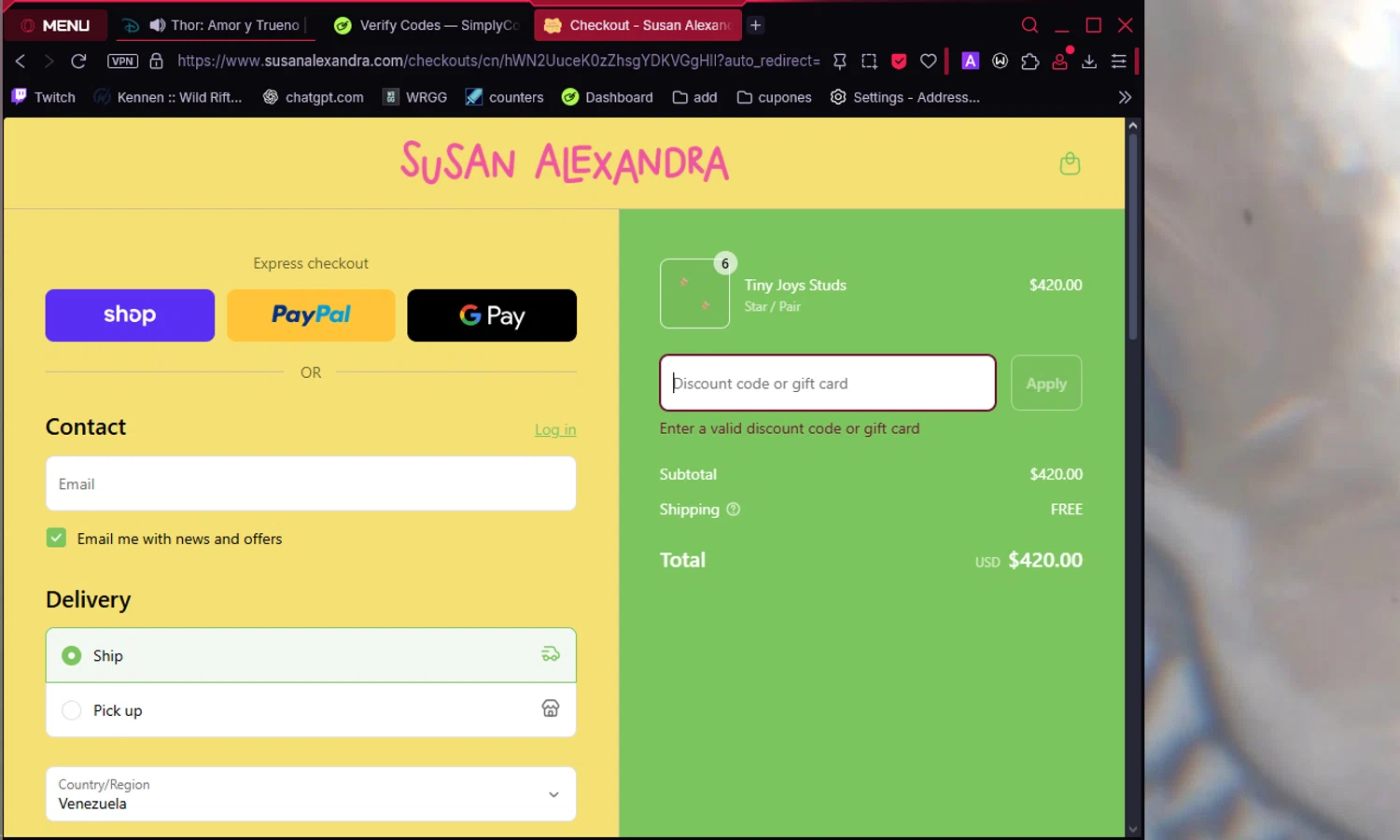 Susan Alexandra discount code screenshot showing code FLASH30 applied at Susan Alexandra checkout page. Uploaded by SimplyCodes community member Chukaflu on Sep 2, 2025