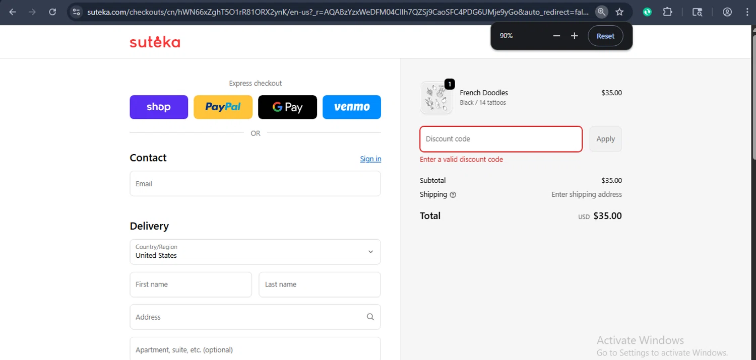 Suteka promo code screenshot showing code BLACK20 applied at Suteka checkout page. Uploaded by SimplyCodes community member xaswqe on Dec 6, 2025