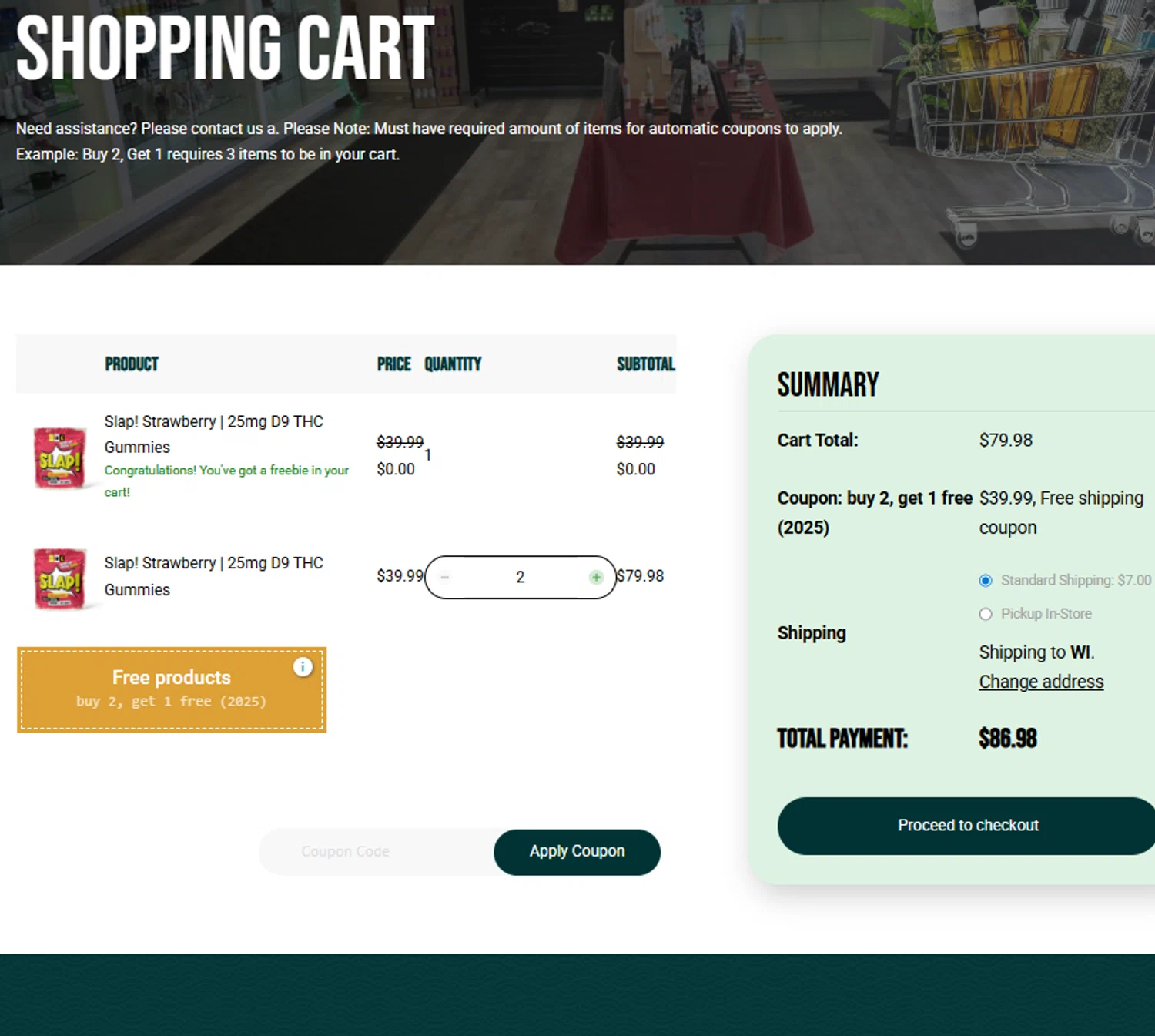 Sutherland CBD promo code screenshot showing code buy2,get1free applied at Sutherland CBD checkout page. Uploaded by SimplyCodes community member reggiesmith on Sep 30, 2025