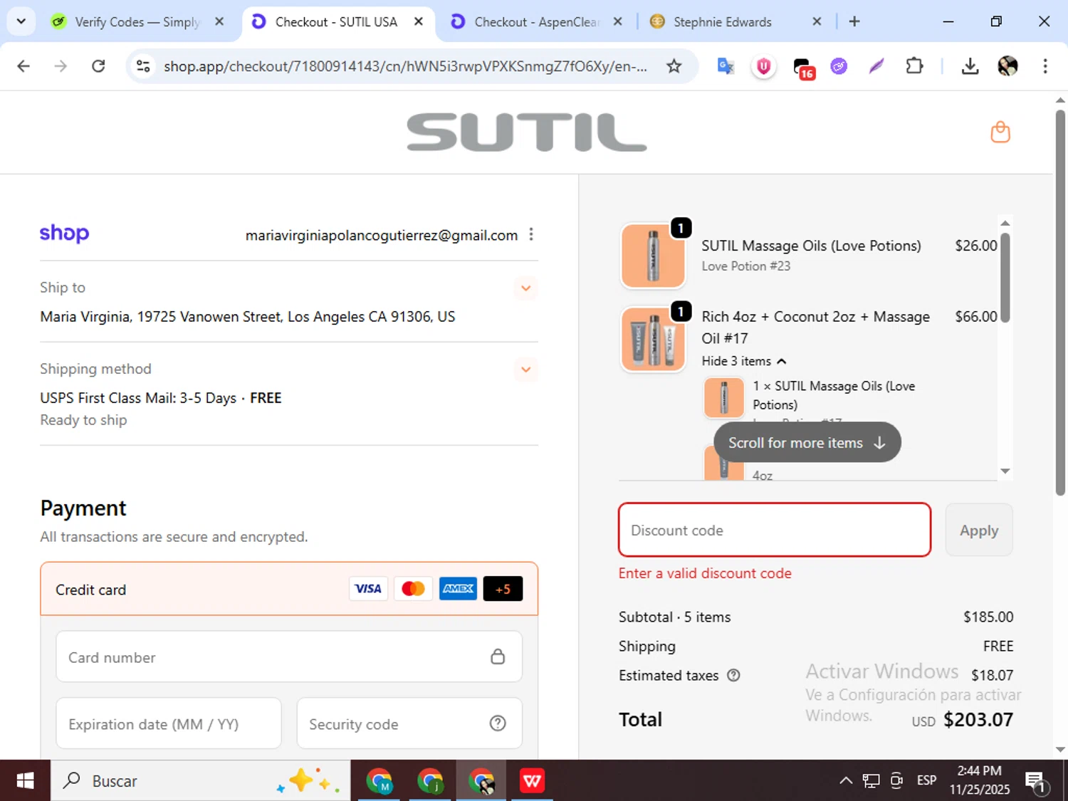 SUTIL USA promo code screenshot showing code WELC10 applied at SUTIL USA checkout page. Uploaded by SimplyCodes community member mariapolancog on Nov 25, 2025