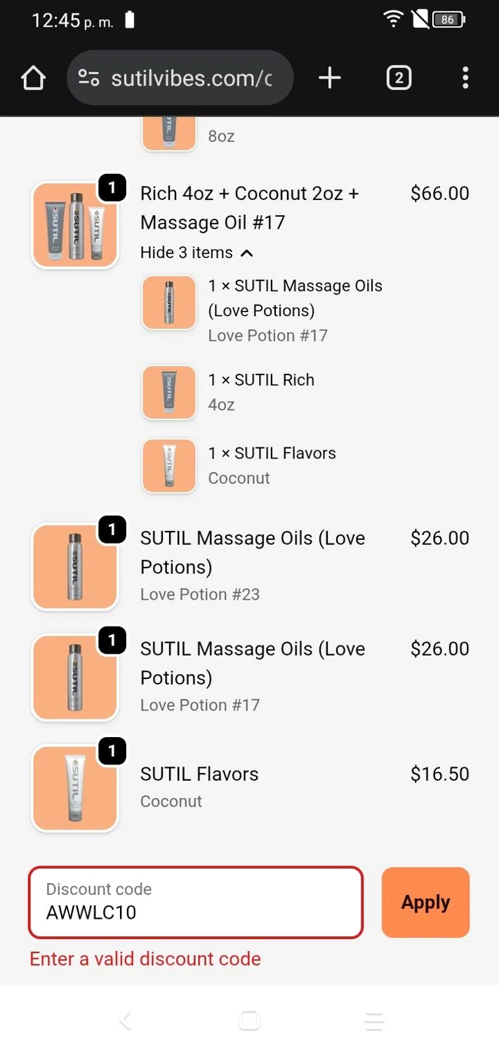 SUTIL USA promo code screenshot showing code AWWLC10 applied at SUTIL USA checkout page. Uploaded by SimplyCodes community member RoyalSpotter5217 on Nov 25, 2025