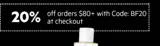BF20 coupon verification screenshot