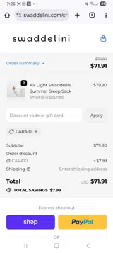 Cara10 coupon verification screenshot