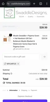 MYCART25 coupon verification screenshot