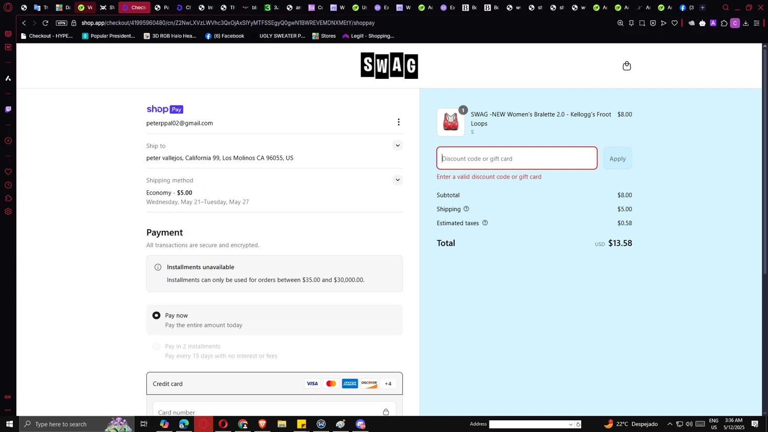 SWAG Boxers discount code screenshot showing code KLG60 applied at SWAG Boxers checkout page. Uploaded by SimplyCodes community member ricardoramirez1 on May 12, 2025
