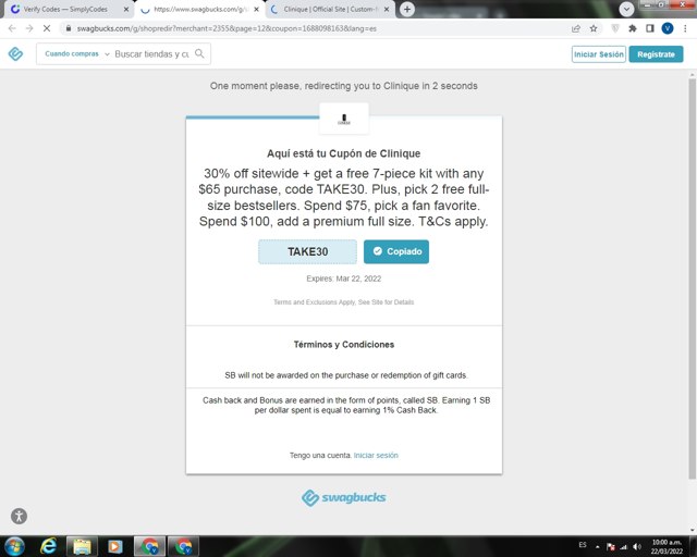 Swagbucks checkout page showing Swagbucks promo code box | Screenshot taken by SimplyCodes community member on Mar 22, 2022