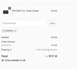 SHOP10 coupon verification screenshot