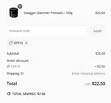 off10 coupon verification screenshot