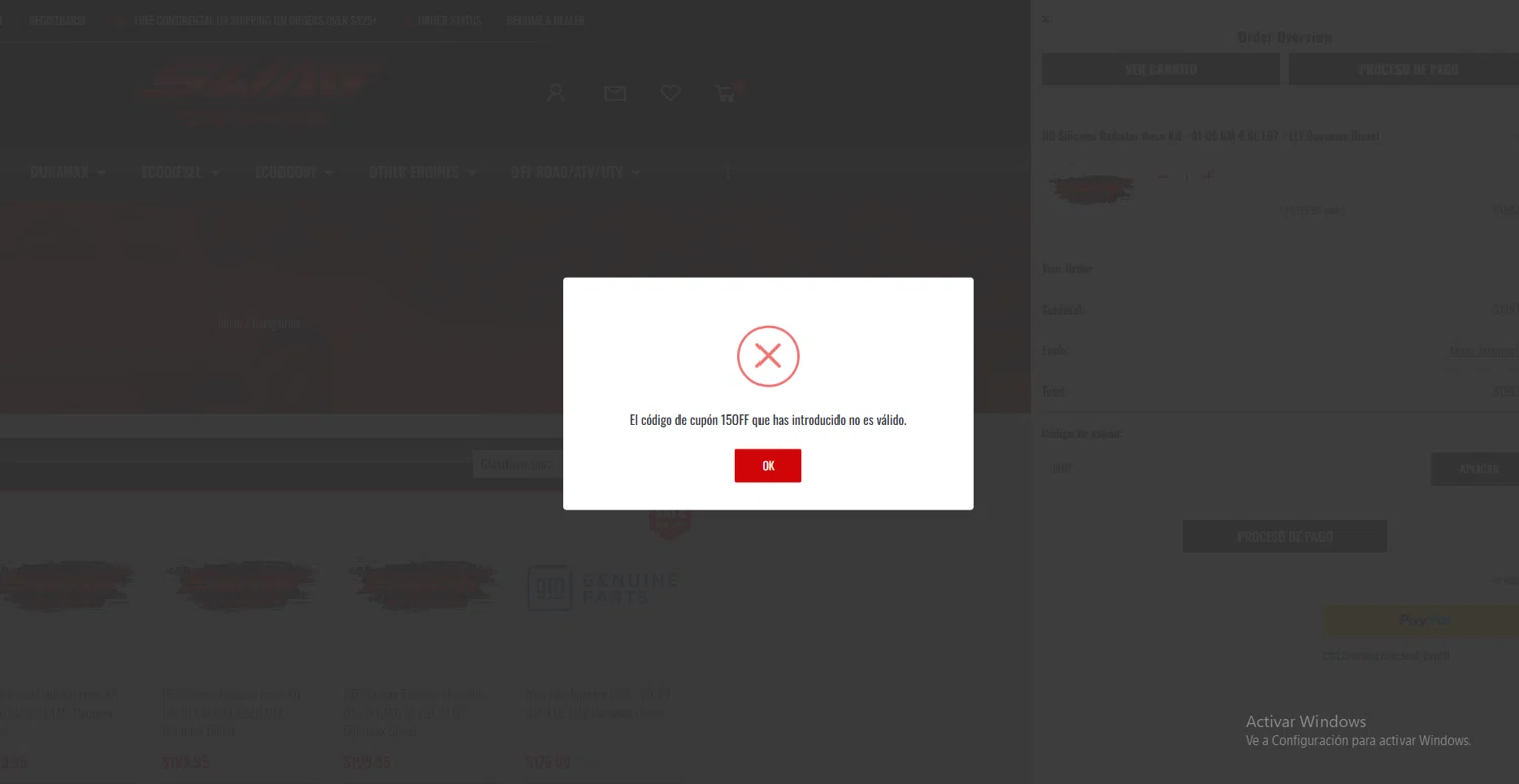 SWAGPERFORMANCEPARTS promo code screenshot showing code 15OFF applied at SWAGPERFORMANCEPARTS checkout page. Uploaded by SimplyCodes community member MightyTitan865 on May 2, 2025
