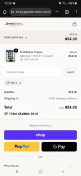 NS10 coupon verification screenshot