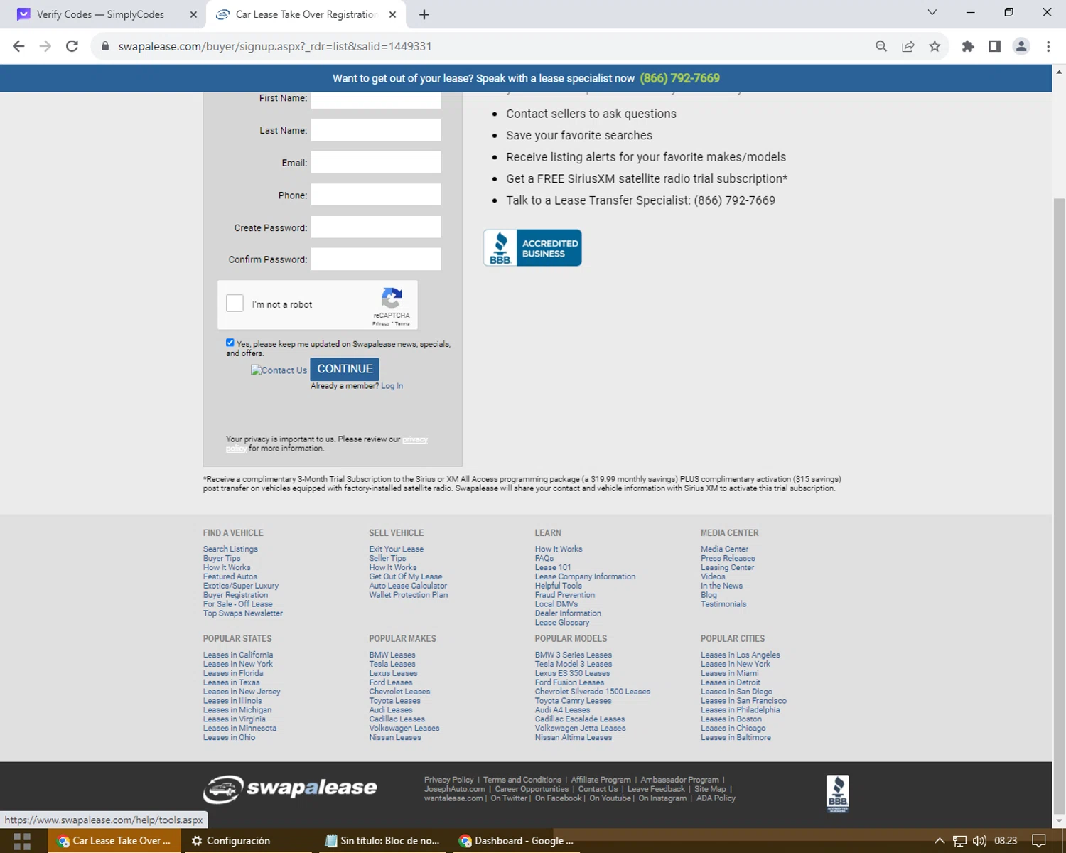 Swapalease checkout page showing Swapalease discount code box | Screenshot taken by SimplyCodes community member on Oct 17, 2023