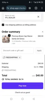 Sweet Bamboo coupon verification screenshot