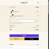 Sweet Bee Organics coupon verification screenshot