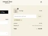 Sweet Bee Organics coupon verification screenshot