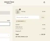 Sweet Bee Organics coupon verification screenshot