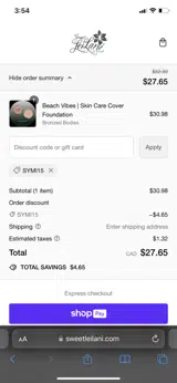 SYMI15 coupon verification screenshot