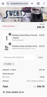 Leigh coupon verification screenshot