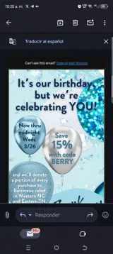 Berry coupon verification screenshot