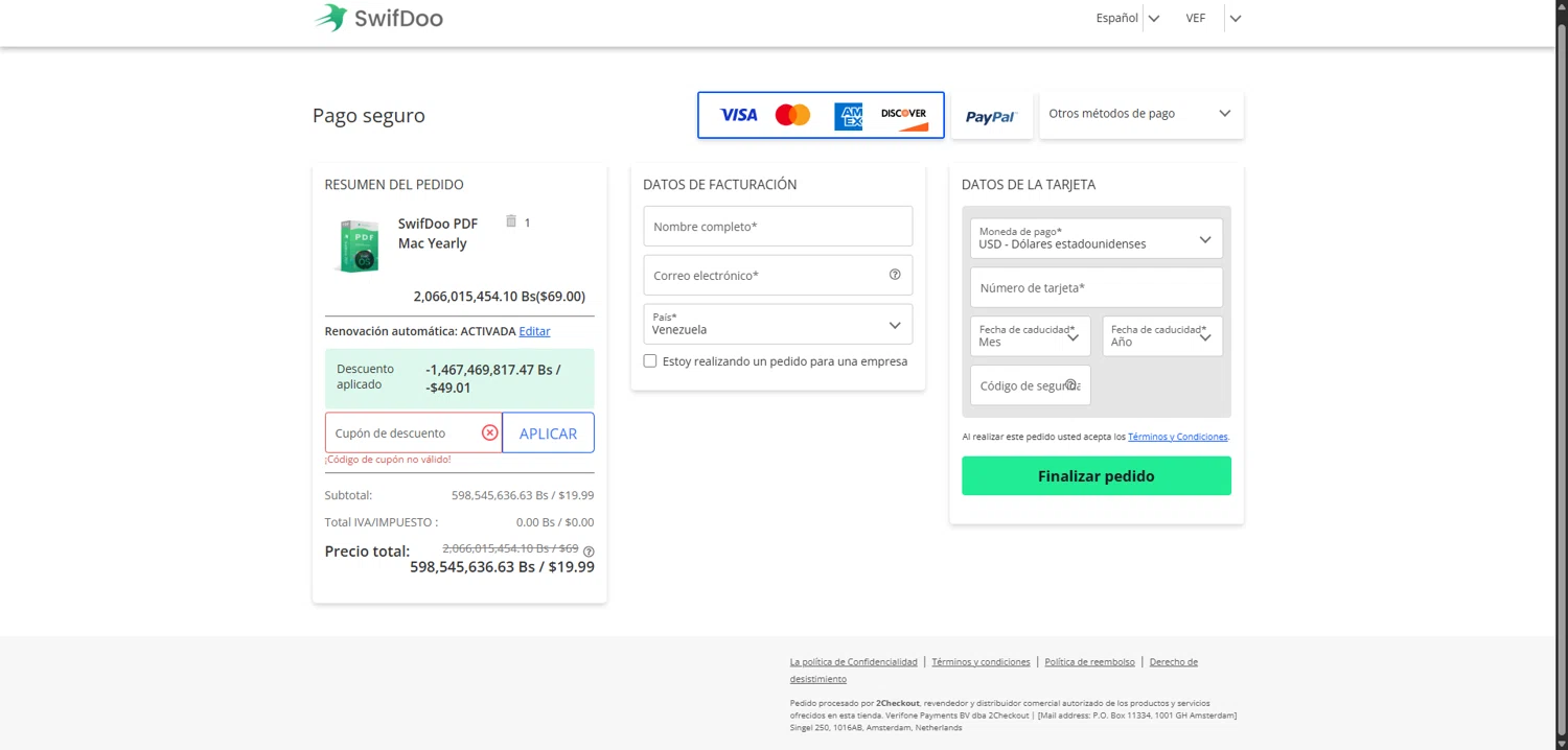 SwifDoo PDF promo code screenshot showing code Demand35 applied at SwifDoo PDF checkout page. Uploaded by SimplyCodes community member VictoriousBoss8742 on Jan 4, 2026