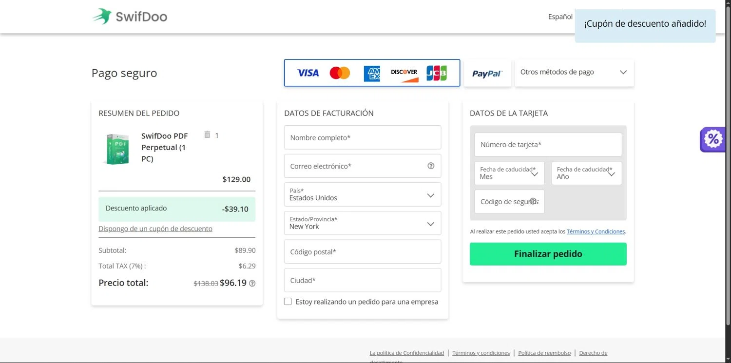 SwifDoo PDF promo code screenshot showing code XMAS2025 applied at SwifDoo PDF checkout page. Uploaded by SimplyCodes community member Depressive on Dec 28, 2025