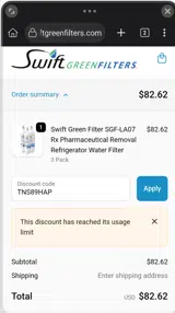 TNS89HAP coupon verification screenshot