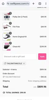 Tailswithnicole coupon verification screenshot
