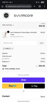 VEBU10 coupon verification screenshot