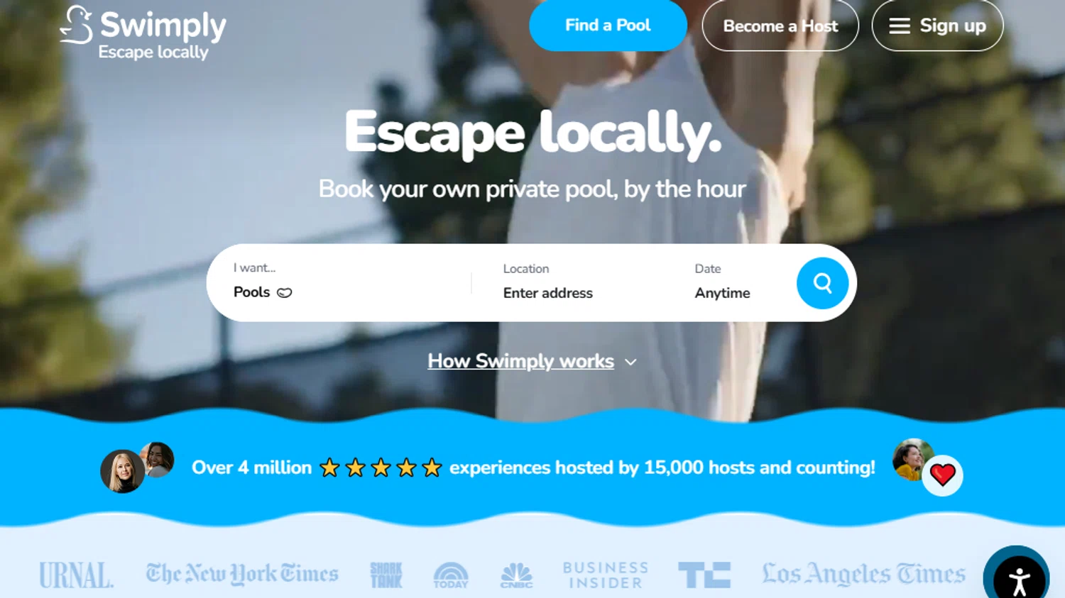 Swimply promo code screenshot showing code KEEPSUMMERGOING applied at Swimply checkout page. Uploaded by SimplyCodes community member SavingsPro6397 on Feb 18, 2026