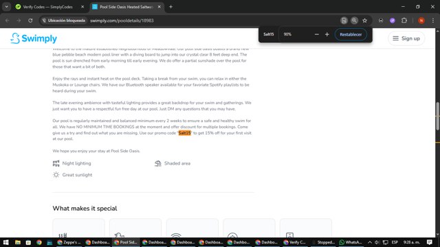 Swimply checkout page showing Swimply promo code box | Screenshot taken by SimplyCodes community member on Sep 8, 2025