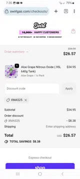 XMAS25 coupon verification screenshot