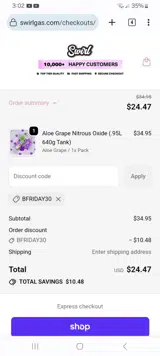 BFRIDAY30 coupon verification screenshot