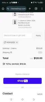 Mom2025 coupon verification screenshot