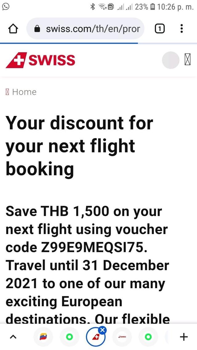 SWISS checkout page showing SWISS promo code box | Screenshot taken by SimplyCodes community member on Oct 7, 2021