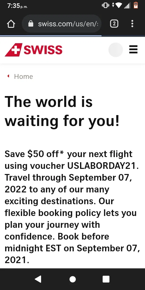 SWISS checkout page showing SWISS promo code box | Screenshot taken by SimplyCodes community member on Dec 17, 2021