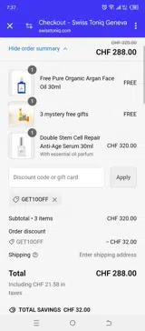 GET10OFF coupon verification screenshot