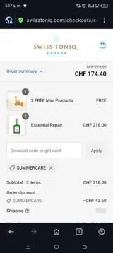 Summercare coupon verification screenshot