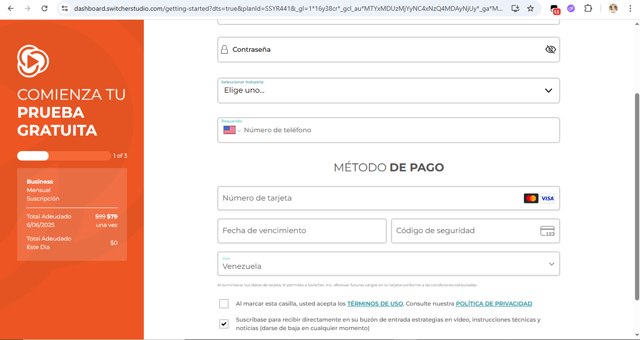 Switcher Studio checkout page showing Switcher Studio promo code box | Screenshot taken by SimplyCodes community member on May 23, 2025