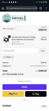 TIPO5 coupon verification screenshot