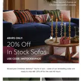 INSTOCKSOFA20 coupon verification screenshot
