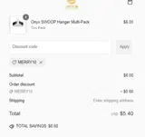 MERRY10 coupon verification screenshot