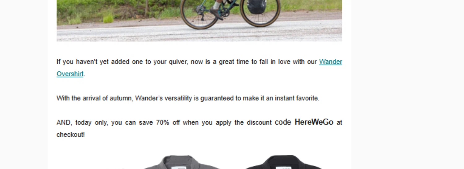 Swrve Clothing promo code screenshot showing code HereWeGo applied at Swrve Clothing checkout page. Uploaded by SimplyCodes community member juanjose on Sep 27, 2025