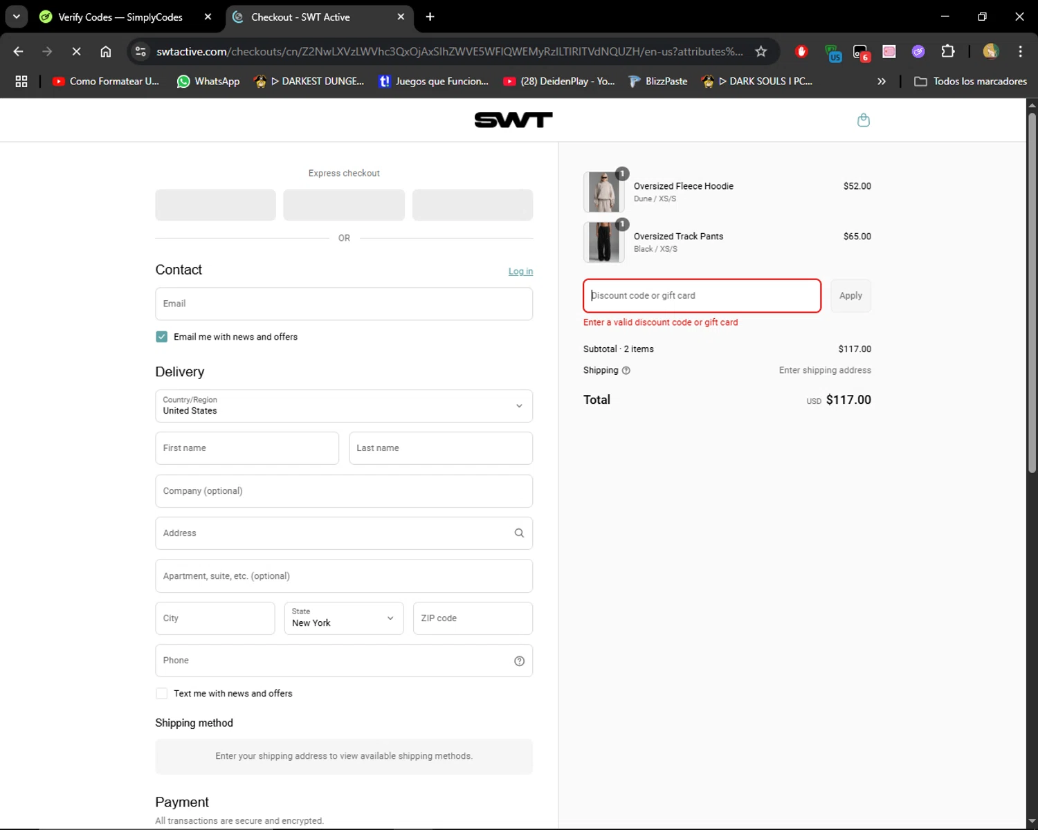 SWT Active promo code screenshot showing code TAKE10 applied at SWT Active checkout page. Uploaded by SimplyCodes community member MiauMiau on Jun 18, 2025