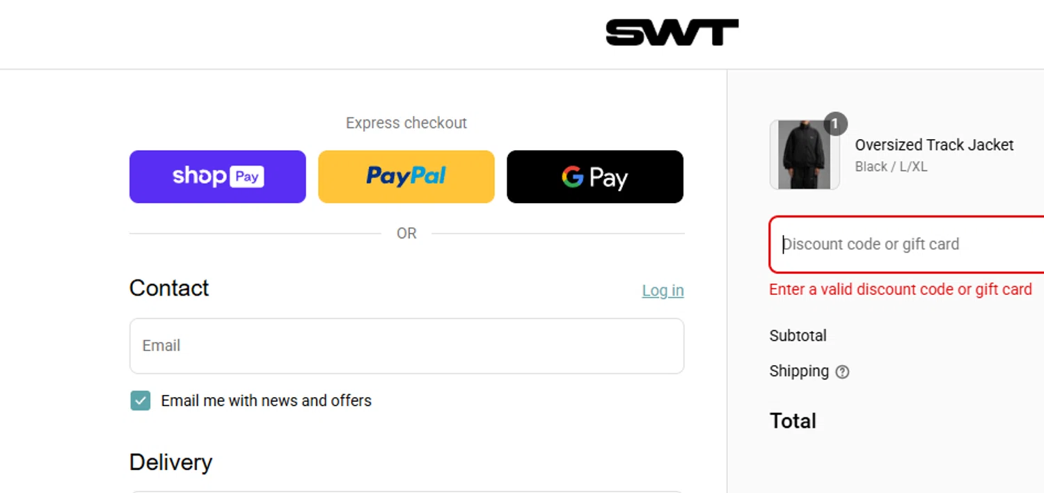 SWT Active promo code screenshot showing code CAELEE applied at SWT Active checkout page. Uploaded by SimplyCodes community member Olorinnnnn on Aug 23, 2025