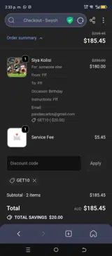 Get10 coupon verification screenshot