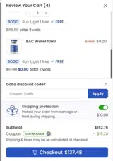 Synthro Lab coupon verification screenshot
