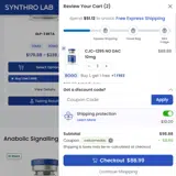 Synthro Lab coupon verification screenshot
