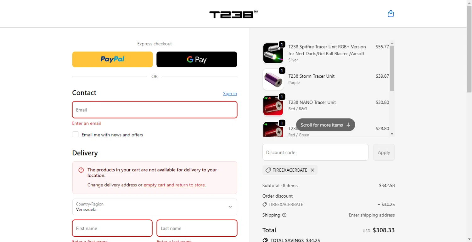T238 discount code screenshot showing code tireexacerbate applied at T238 checkout page. Uploaded by SimplyCodes community member BargainMonarch8220 on Sep 24, 2025