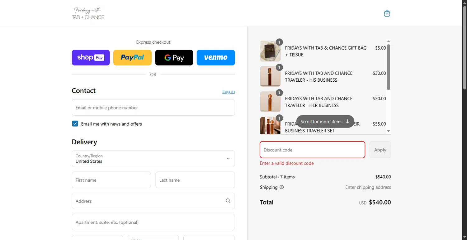 Tab & Chance promo code screenshot showing code JUNETEENTH applied at Tab & Chance checkout page. Uploaded by SimplyCodes community member BargainMonarch8220 on Jul 5, 2025