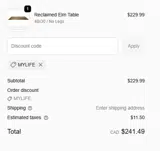 MYLIFE coupon verification screenshot